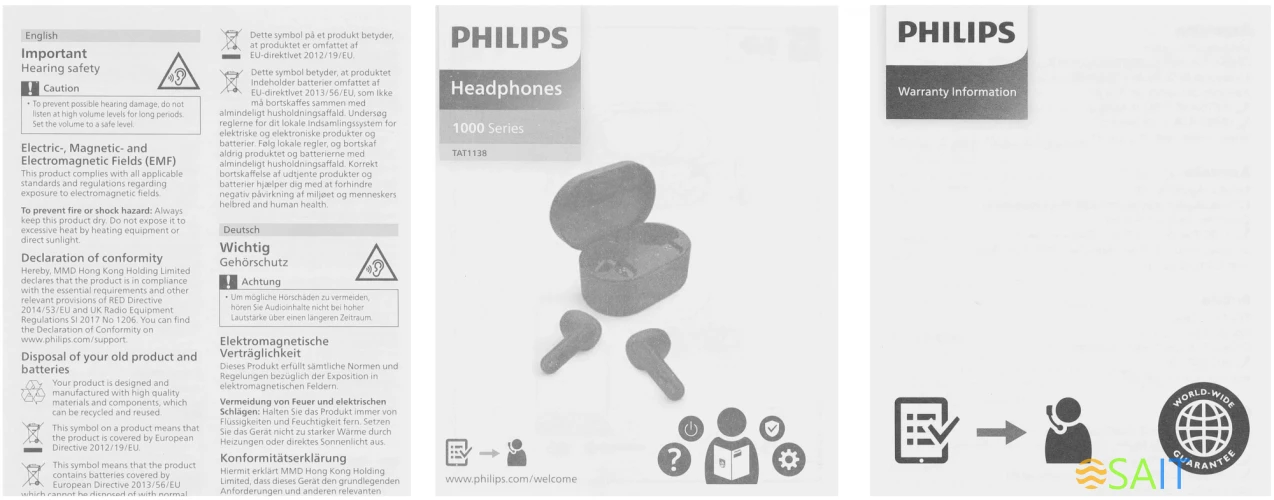 Гарнитура внутриканальные Philips TAT1138WT/00 белый беспроводные bluetooth в ушной раковине