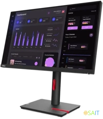 Монитор Lenovo 23.8" ThinkVision T24i-30 черный IPS LED 4ms 16:9 HDMI матовая HAS Piv 250cd 178гр/178гр 1920x1080 60Hz VGA DP FHD USB 5.4кг