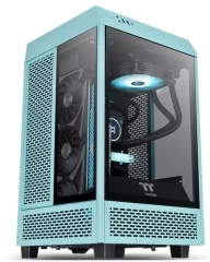 Корпус Thermaltake The Tower 100 Turquoise голубой без БП miniITX 1x120mm 3x140mm 2xUSB3.0 audio bott PSU