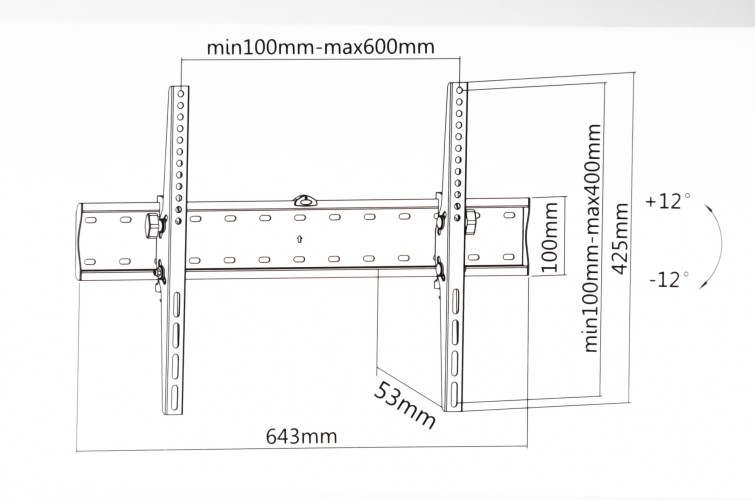 Кронштейн для телевизора Ultramounts UM839T черный 37"-70" макс.40кг настенный наклон