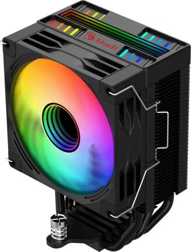 Устройство охлаждения(кулер) Bloody BD-AC150-ARGB1 ARGB Soc-AM5/AM4/1200/1700/1851 черный 4-pin 11-23dB Al+Cu LCD 150W 365gr Ret (BD-AC150-ARGB1-BK)