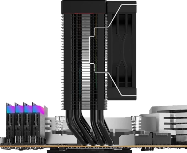 Устройство охлаждения(кулер) Bloody BD-AC150-ARGB1 ARGB Soc-AM5/AM4/1200/1700/1851 черный 4-pin 11-23dB Al+Cu LCD 150W 365gr Ret (BD-AC150-ARGB1-BK)
