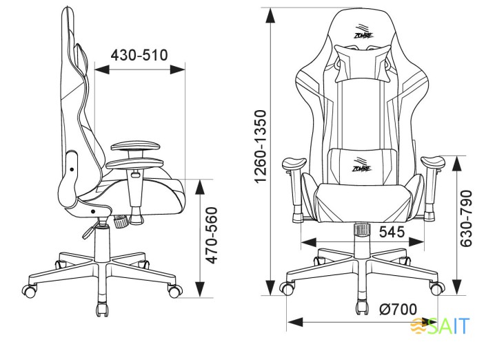 Кресло игровое Zombie Z4 черный/красный эко.кожа крестов. пластик