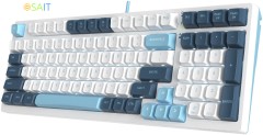 Клавиатура A4Tech Fstyler FS300 механическая белый/синий USB for gamer LED (FS300 PANDA SNOWBOARDING)