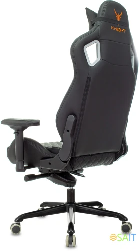 Кресло игровое Knight TITAN черный ромбик эко.кожа с подголов. крестов. металл