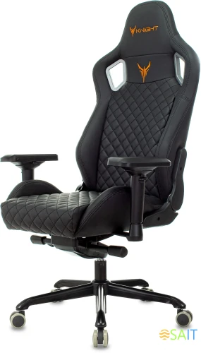 Кресло игровое Knight TITAN черный ромбик эко.кожа с подголов. крестов. металл