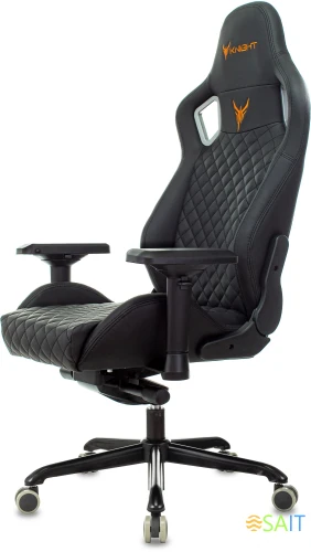 Кресло игровое Knight TITAN черный ромбик эко.кожа с подголов. крестов. металл