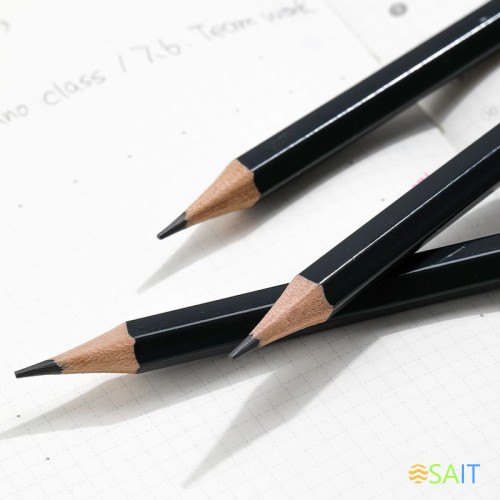 Набор карандашей ч/г Deli EC033-MT 2.2мм HB шестигран. черный блистер (3шт) ластик