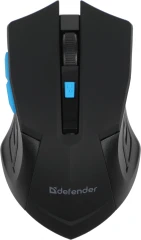 Мышь Defender Accura MM-275 черный/синий оптическая 1600dpi беспров. USB 5but (52275)