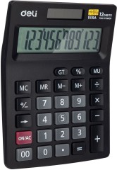 Калькулятор настольный Deli E1519A черный 12-разр.