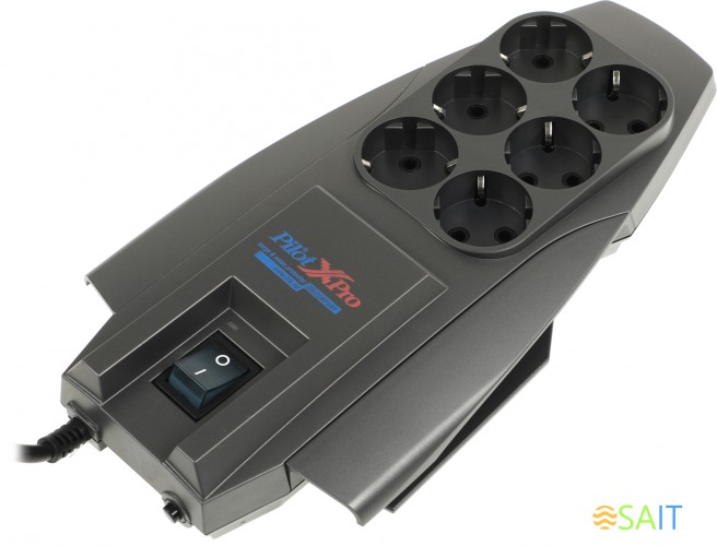 Сетевой фильтр Pilot X-Pro 7м (6 розеток) серый (коробка)