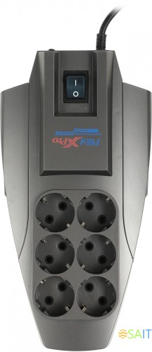 Сетевой фильтр Pilot X-Pro 7м (6 розеток) серый (коробка)