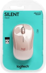 Мышь Logitech Silent M220-ROS розовый оптическая 1000dpi беспров. USB 2but (910-006129)