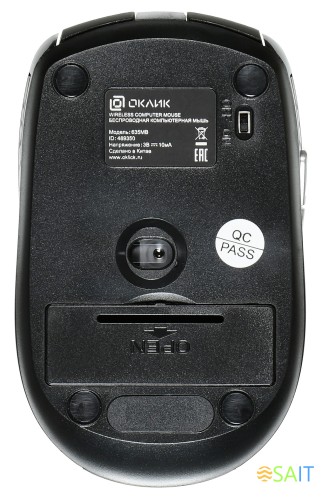 Мышь Оклик 635MB черный/серый оптическая 1600dpi беспров. BT для ноутбука 4but (489350)