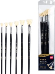 Набор кистей Deli 73896 Arte Nuevo синтетика плоск. дерев.лакир.ручка