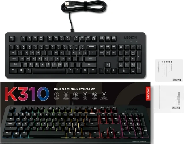 Клавиатура Lenovo Legion K310 RGB черный USB Multimedia for gamer LED (GY41N91872) кабель 1.8м