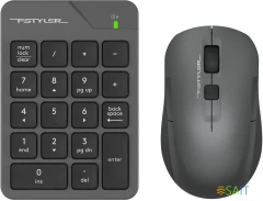 Числовой блок + мышь A4Tech Fstyler FG1600C Air клав:серый мышь:серый/черный USB беспроводная slim (FG1600C)