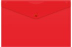 Конверт на кнопке Бюрократ -PK804A5NRED A5 непрозрачный пластик 0.18мм красный