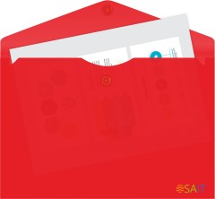 Конверт на кнопке Бюрократ -PK804A5NRED A5 непрозрачный пластик 0.18мм красный