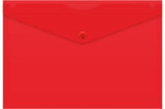 Конверт на кнопке Бюрократ -PK804A5NRED A5 непрозрачный пластик 0.18мм красный
