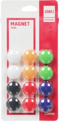 Магнит Deli E7824 для досок ассорти d20мм круглый (упак.:12шт)