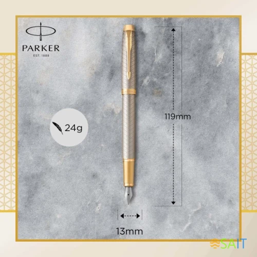 Ручка перьев. Parker IM Premium F323 (1931684) Grey GT F сталь нержавеющая подар.кор.