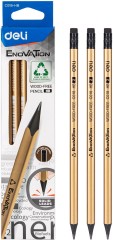 Карандаши ч/г Deli EC018-HB Enovation HB трехгран. пластик карт.кор. (12шт) ластик