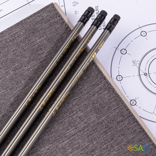 Карандаши ч/г Deli EC018-HB Enovation HB трехгран. пластик карт.кор. (12шт) ластик