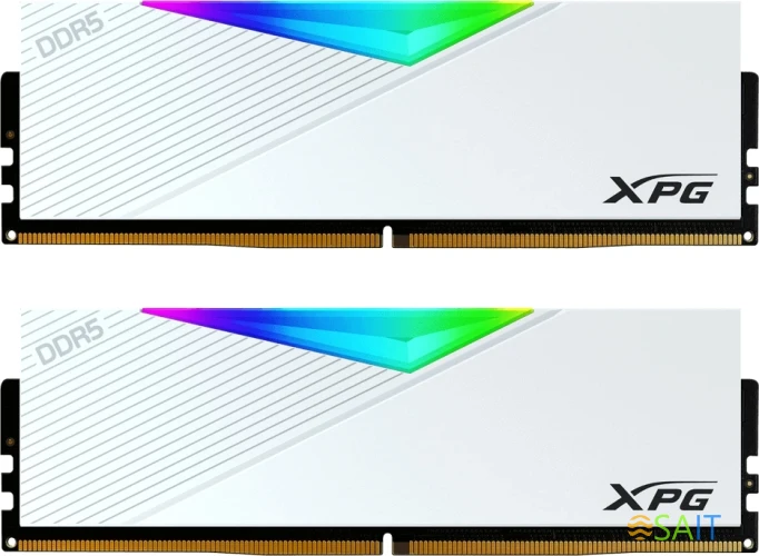 Память DDR5 2x16GB 6000MHz A-Data AX5U6000C3016G-DCLARWH XPG Lancer RGB RTL Gaming PC5-48000 CL30 DIMM 288-pin 1.35В kit single rank с радиатором Ret