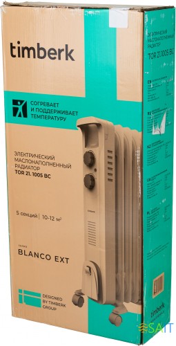 Радиатор масляный Timberk TOR 21.1005 BC 1000Вт белый