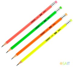 Карандаш ч/г Deli Neon EU51800 2B трехгран. тополь карт.кор. (12шт) ластик
