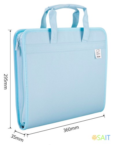 Папка-портфель Deli 72561BLUE 13 отдел. A4 терилен синий