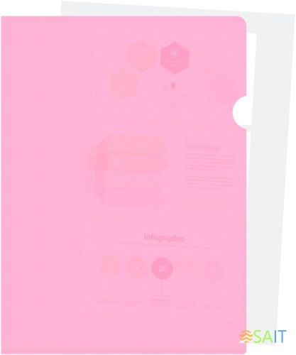 Папка-уголок Бюрократ Pastel -EPAST/PINK A4 пластик 0.18мм розовый