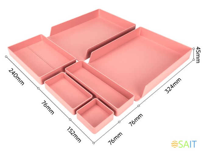 Органайзер настольный Deli ENS001pink Nusign розовый пластик