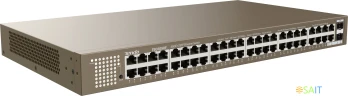 Коммутатор Tenda TEG1050F (L2) 48x1Гбит/с 2SFP неуправляемый