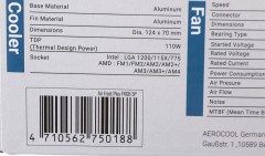 Устройство охлаждения(кулер) Aerocool Air Frost Plus RGB Soc-AM5/AM4/1200/1700/1851 черный 3-pin 24dB Al 110W 360gr Ret (AIR FROST PLUS FRGB 3P)
