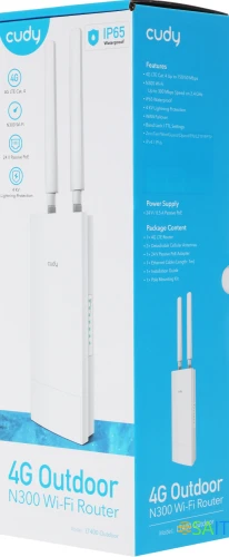 Роутер беспроводной Cudy LT400 Outdoor N300 10/100BASE-TX/4G cat. 4 белый