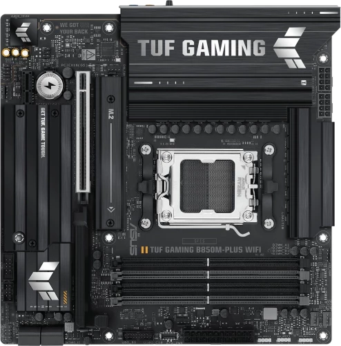 Материнская плата Asus TUF GAMING B850M-PLUS WIFI SocketAM5 AMD B850 4xDDR5 mATX AC`97 8ch(7.1) 2.5Gg RAID+HDMI+DP