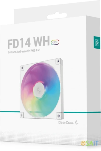 Вентилятор для корпуса Deepcool FD14 ARGB 140х140x25 белый 4-pin 25.6дБ (R-FD14-WHAPN1-G) Ret