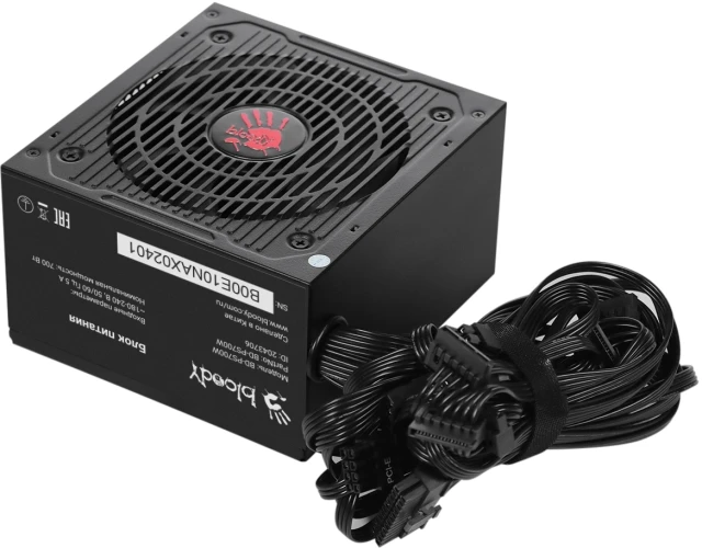 Блок питания Bloody ATX 700W BD-PS700W 80 PLUS WHITE (20+4pin) APFC 120mm fan 6xSATA RTL