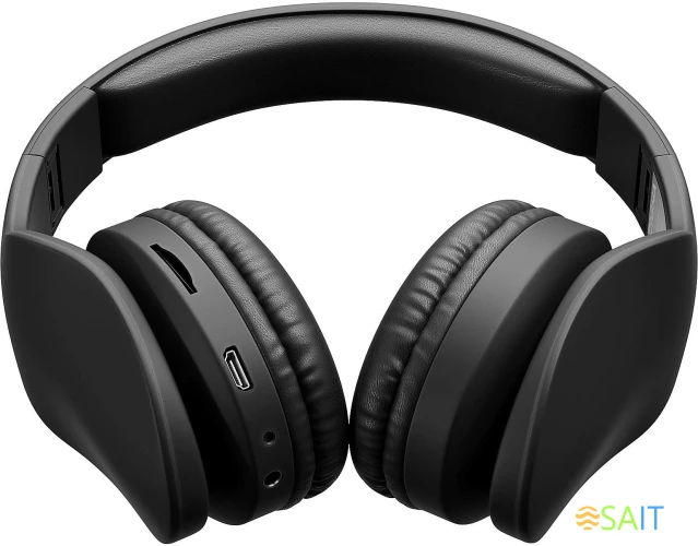 Гарнитура накладные Digma BT-17 черный беспроводные bluetooth оголовье (BT17B)