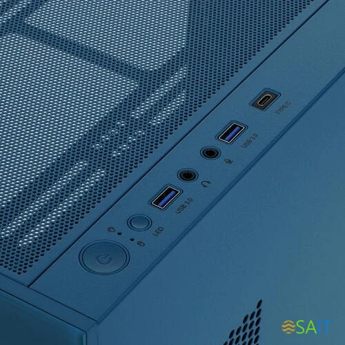 Корпус Montech Sky Two Morocco голубой без БП ATX 3x140mm 2xUSB3.0 audio bott PSU