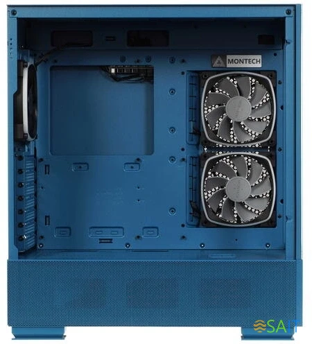 Корпус Montech Sky Two Morocco голубой без БП ATX 3x140mm 2xUSB3.0 audio bott PSU