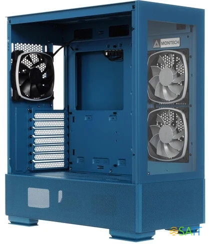 Корпус Montech Sky Two Morocco голубой без БП ATX 3x140mm 2xUSB3.0 audio bott PSU