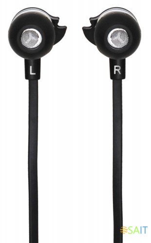 Гарнитура внутриканальные Оклик HS-S-210 1.2м черный проводные в ушной раковине (D1B)