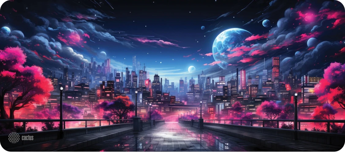 Коврик для мыши Cactus Fantasy space 900x400x3мм (CS-MP-PRO14XXL)