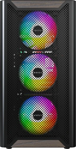 Корпус Montech XR Wood черный без БП ATX 9x120mm 4x140mm 2xUSB3.0 audio bott PSU
