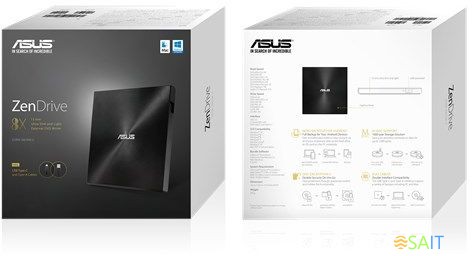 Привод DVD-RW Asus SDRW-08U9M-U черный USB slim ultra slim M-Disk Mac внешний RTL
