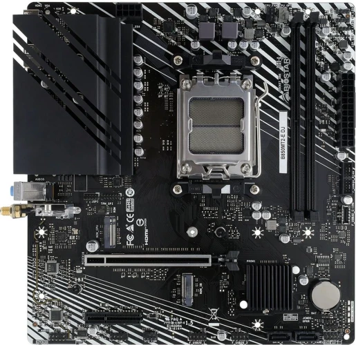Материнская плата Biostar B850MT2-E DJ SocketAM5 AMD B850 2xDDR5 mATX AC`97 8ch(7.1) 2.5Gg RAID+HDMI+DP