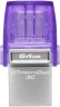 Флеш Диск Kingston 64Gb DataTraveler microDuo 3C DTDUO3CG3/64GB USB3.0 фиолетовый